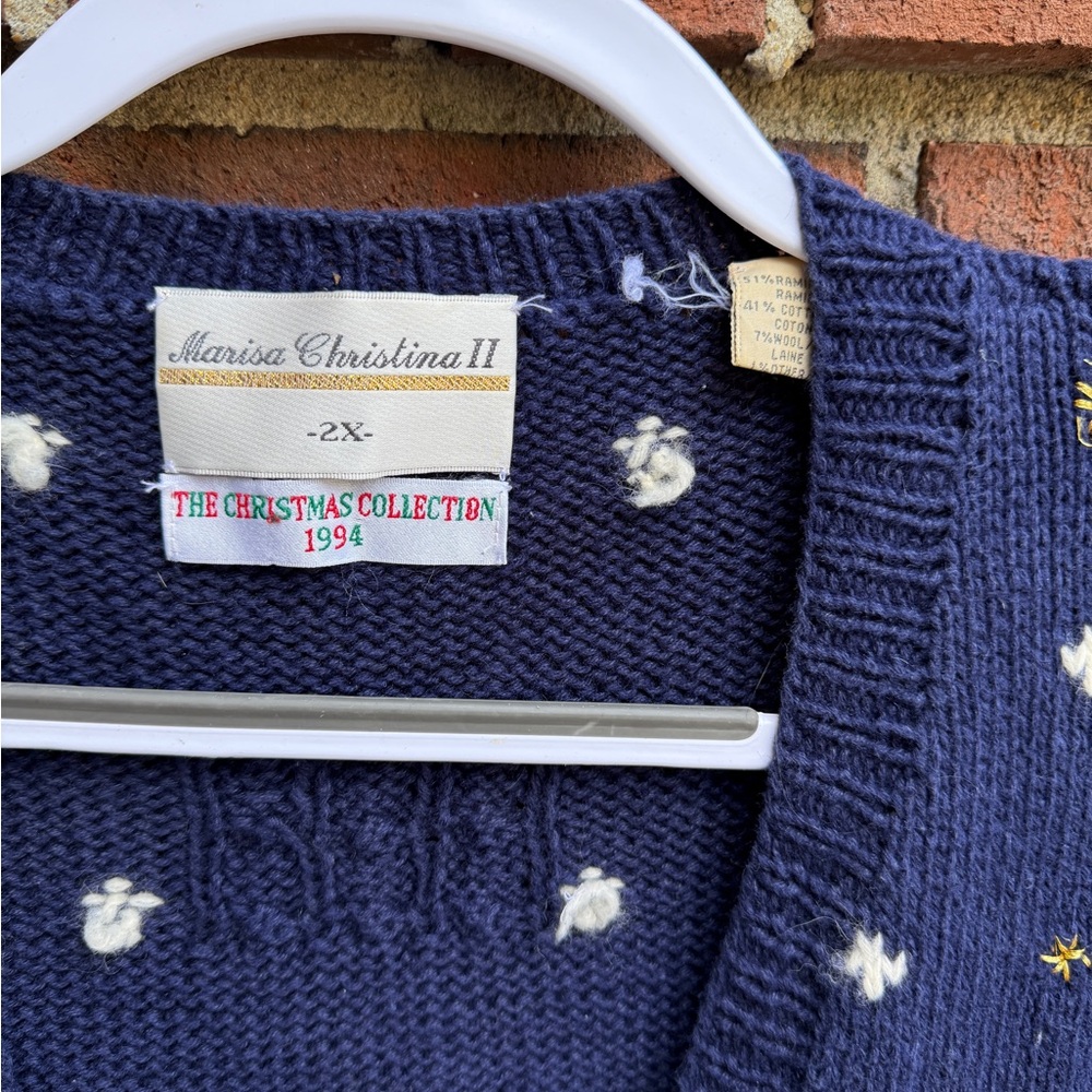 Vintage Marisa Christina II Christmas Knit Cardigan Sweater Size 2XL Women’s - Picture 5 of 10